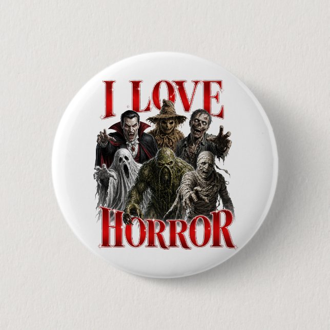 I Love Horror Button (Front)