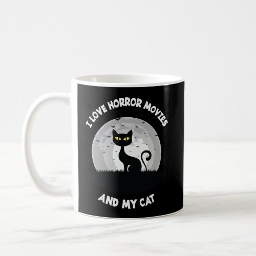 I Love Horror Movies And My Cat Christmas Gift Coffee Mug