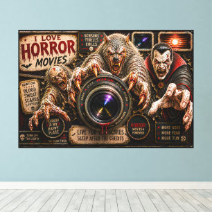 I Love Horror Movies Canvas Print