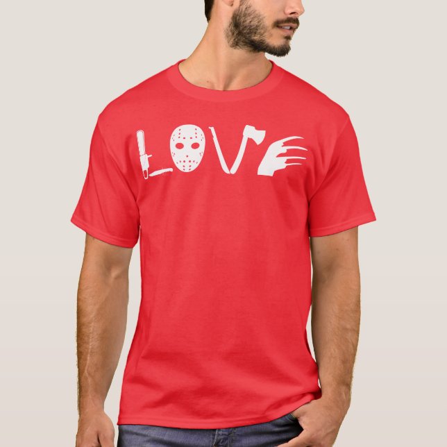 I Love Horror Movies Scary Movie friends T-Shirt (Front)