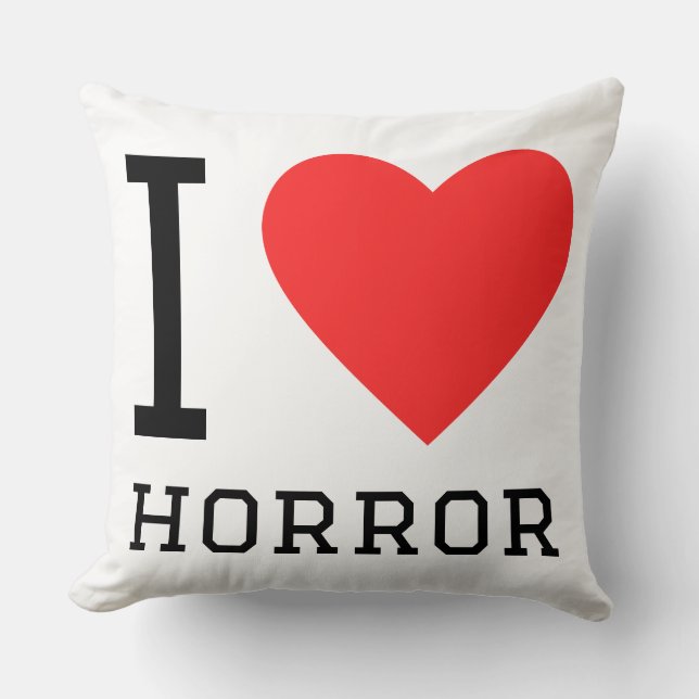 I love horror throw pillow (Front)