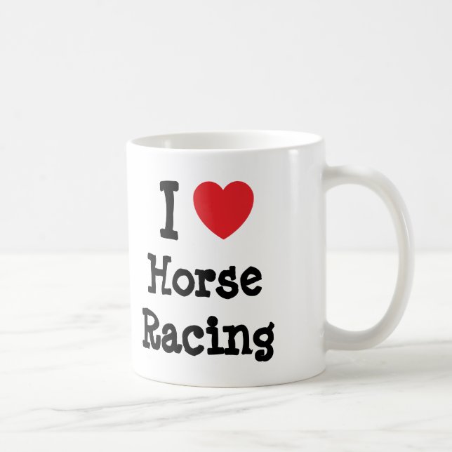 I love Horse Racing heart custom personalized Coffee Mug (Right)