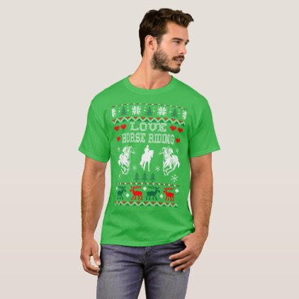 I Love Horse Riding Christmas Ugly Sweater Tshirt