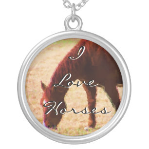 I Love Horse... Silver Plated Necklace
