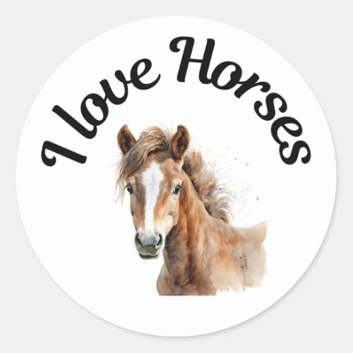 I Love Horses 0006 Classic Round Sticker