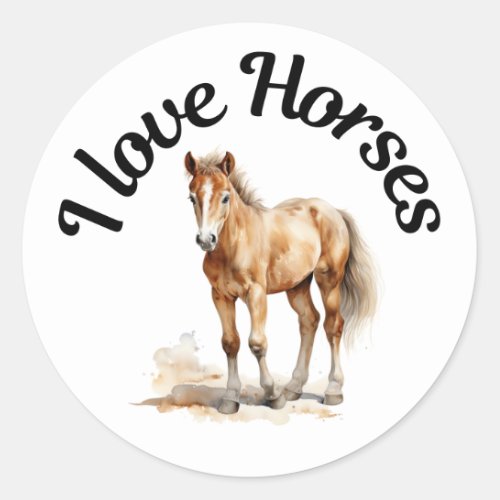 I Love Horses 0011 Classic Round Sticker