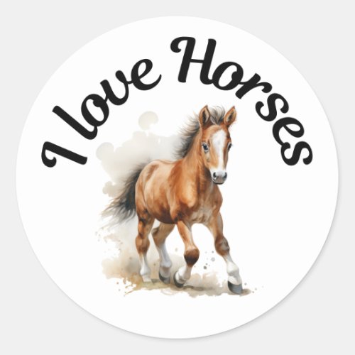 I Love Horses 0013 Classic Round Sticker