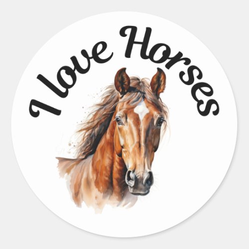 I Love Horses 0014 Classic Round Sticker