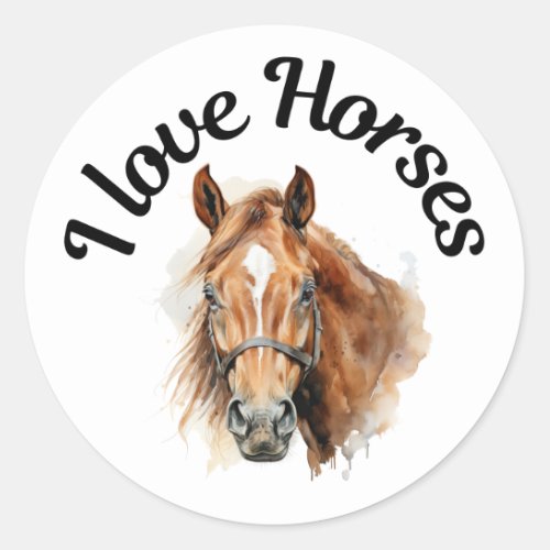 I Love Horses 0016 Classic Round Sticker