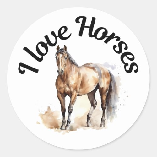 I Love Horses 0018 Classic Round Sticker
