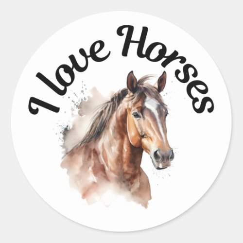 I Love Horses 0019 Classic Round Sticker