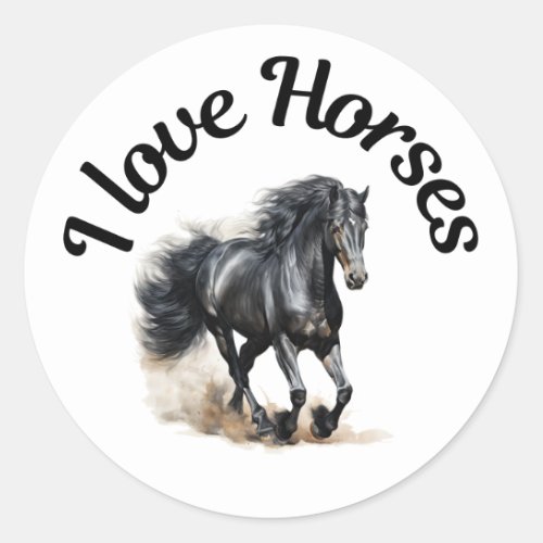 I Love Horses 0029 Classic Round Sticker