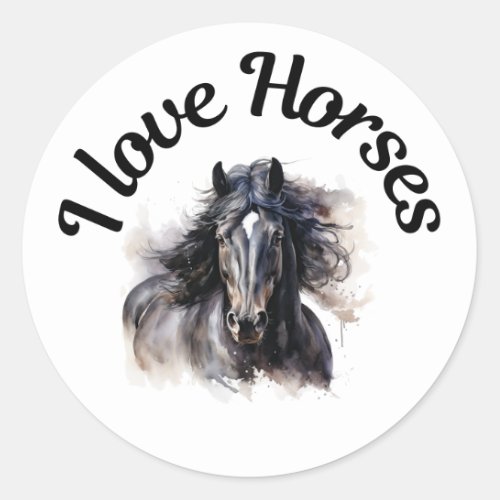 I Love Horses 0031 Classic Round Sticker