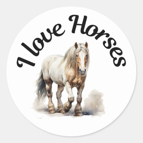 I Love Horses 0036 Classic Round Sticker