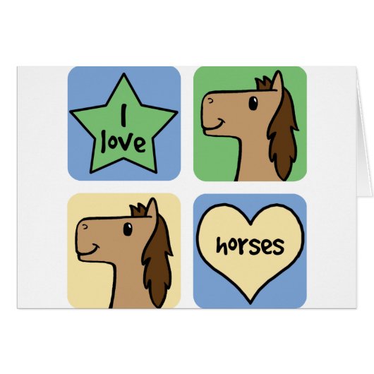 I Love Horses Cards (Front Horizontal)