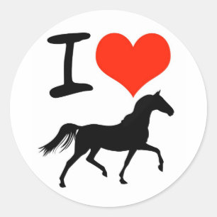 I Love Horses Classic Round Sticker