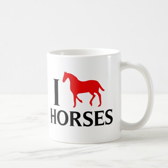 I Love Horses Coffee Mug (Right)