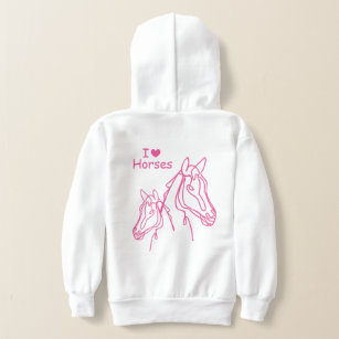 I love horses cute girl's clothing for kids hoodie