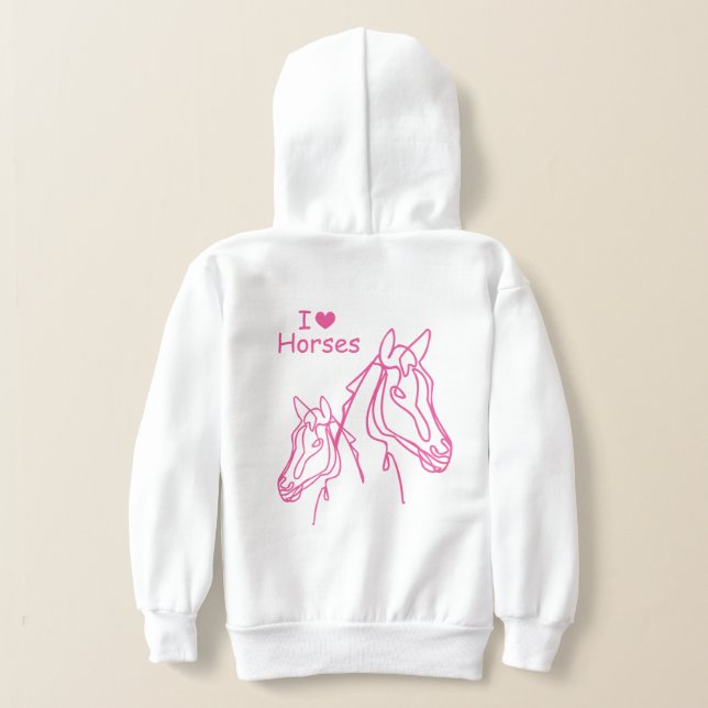 I love horses cute girl's clothing for kids hoodie (Laydown Back)