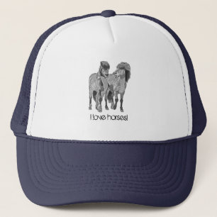 I love horses! Cute Icelandic ponies Trucker Hat
