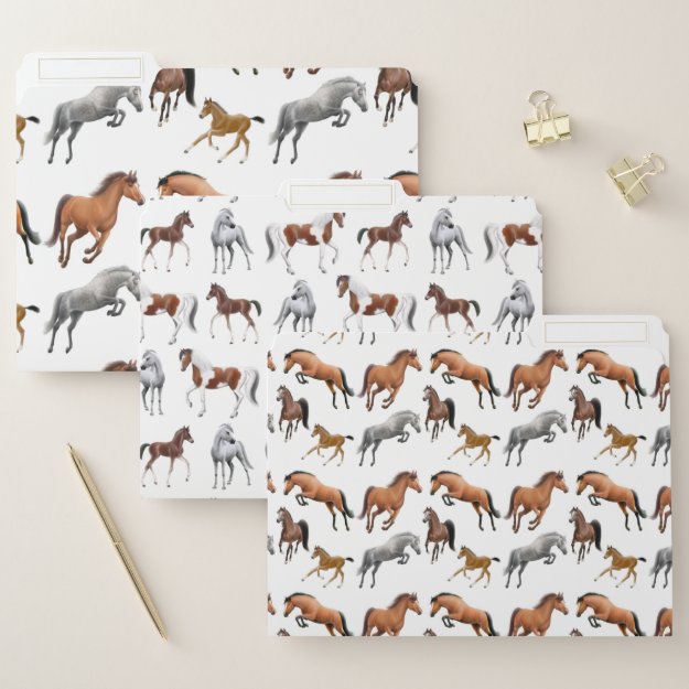 I Love Horses File Folders