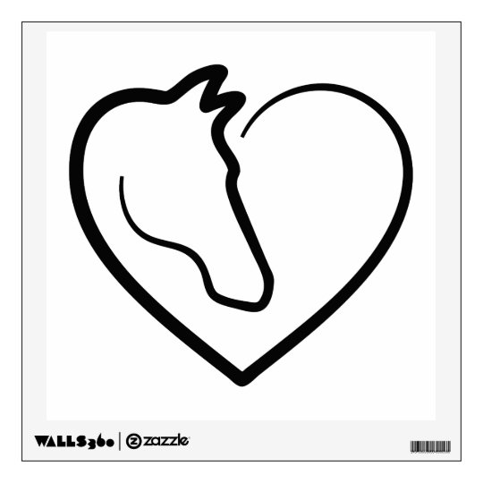 Download I love horses, heart with horse head wall decal | Zazzle.com