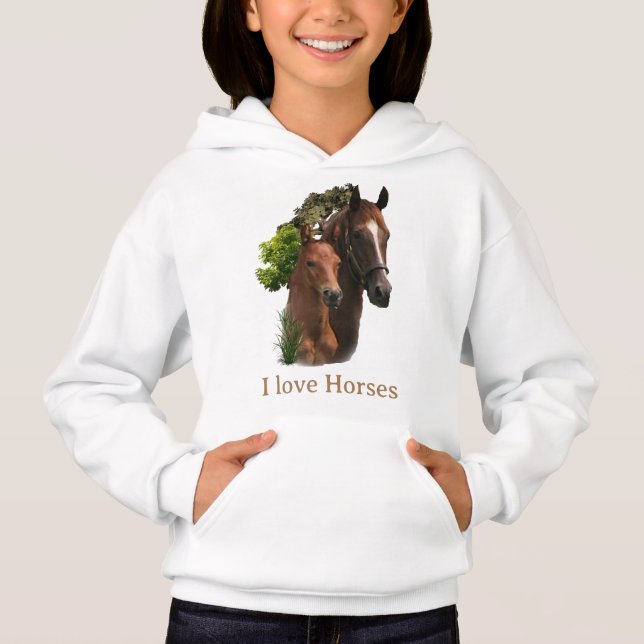 I love Horses Hoodie (Front)