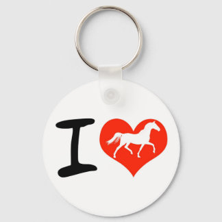 I Love Horses Keychain
