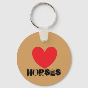 I Love Horses Keychain