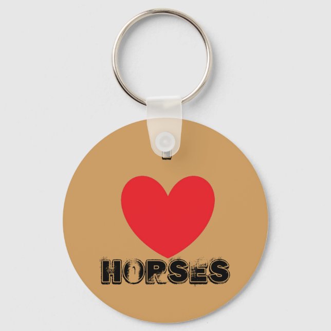 I Love Horses Keychain (Front)