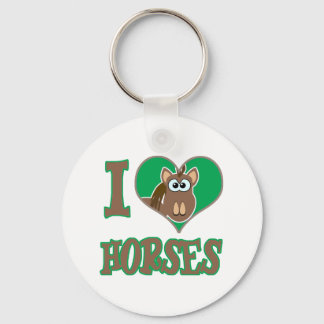 I Love horses Keychain