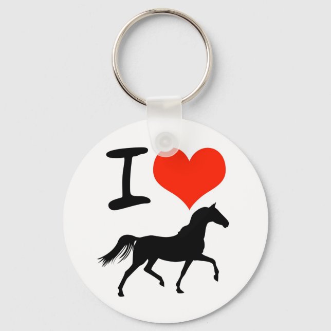 I Love Horses Keychain (Front)