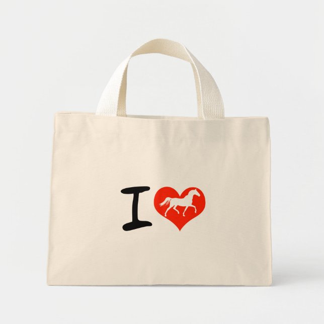 I love horses mini tote bag (Front)