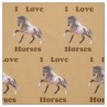I Love Horses - Paint Horse Fabric