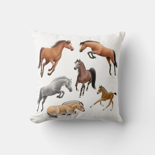 I Love Horses Pillow (Front)