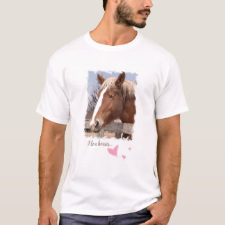 I Love Horses Pink Hearts  T-Shirt