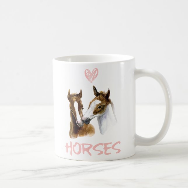 I Love Horses Portrait Coffee Mug (Right)