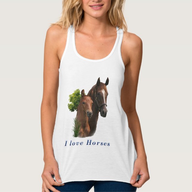 I love horses tank top (Front)