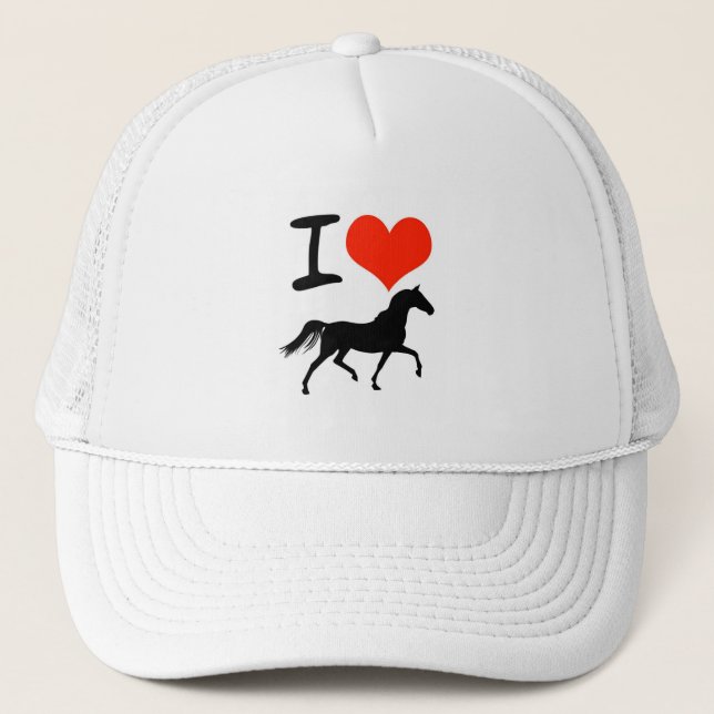 I Love Horses Trucker Hat (Front)