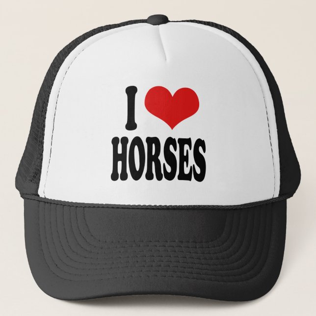 I Love Horses Trucker Hat (Front)