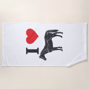I Love Horses Vintage Engraving Shirt Design_1 Beach Towel