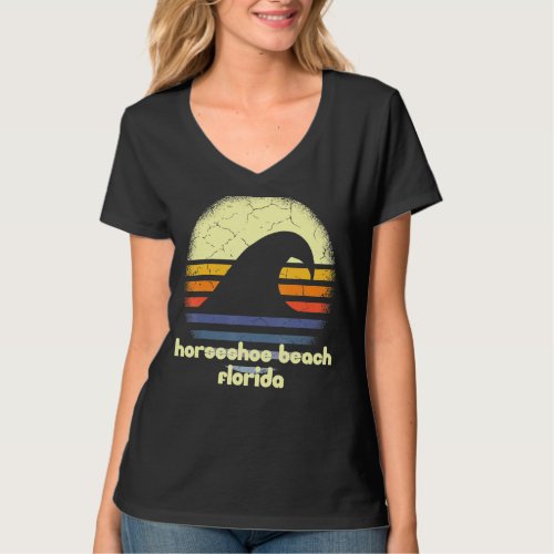 I Love Horseshoe Beach Florida Ocean Wave Fl T_Shirt