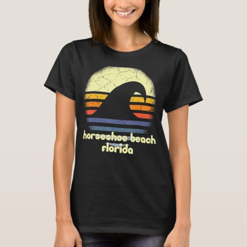 I Love Horseshoe Beach Florida Ocean Wave Fl T_Shirt