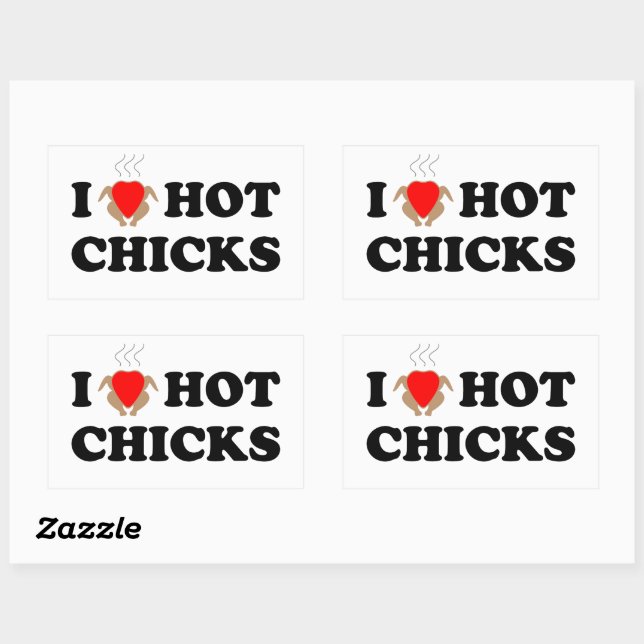I Love Hot Chicks | Funny Sticker Set (Sheet)
