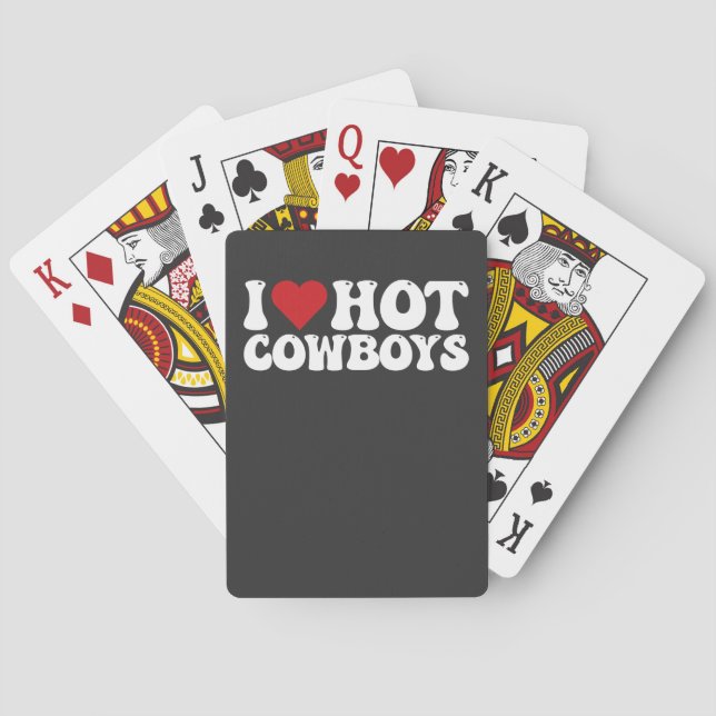 I Love Hot Cowboys Poker Cards (Back)