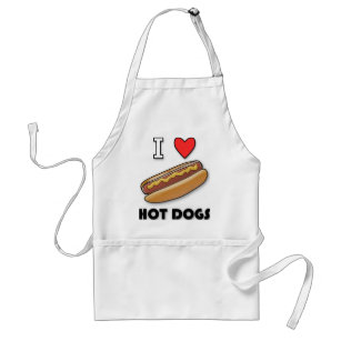 I Love Hot Dogs Adult Apron