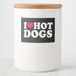 I Love Hot Dogs Food Label