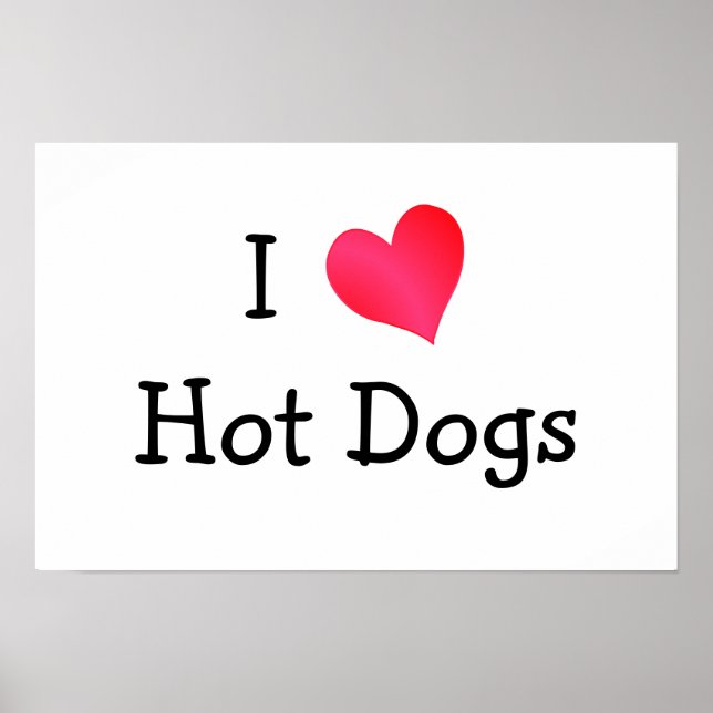I Love Hot Dogs Poster (Front)