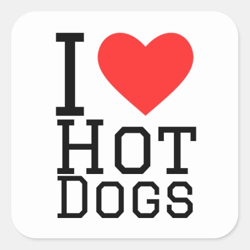 I love hot dogs square sticker