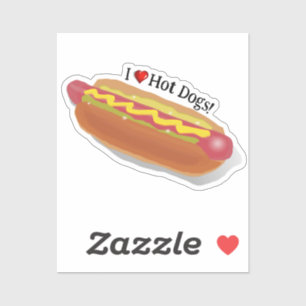 I Love Hot Dogs! Sticker